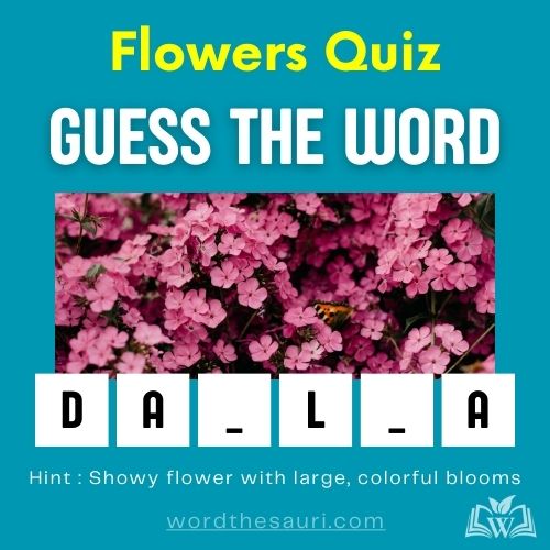 Guess the word Flowers